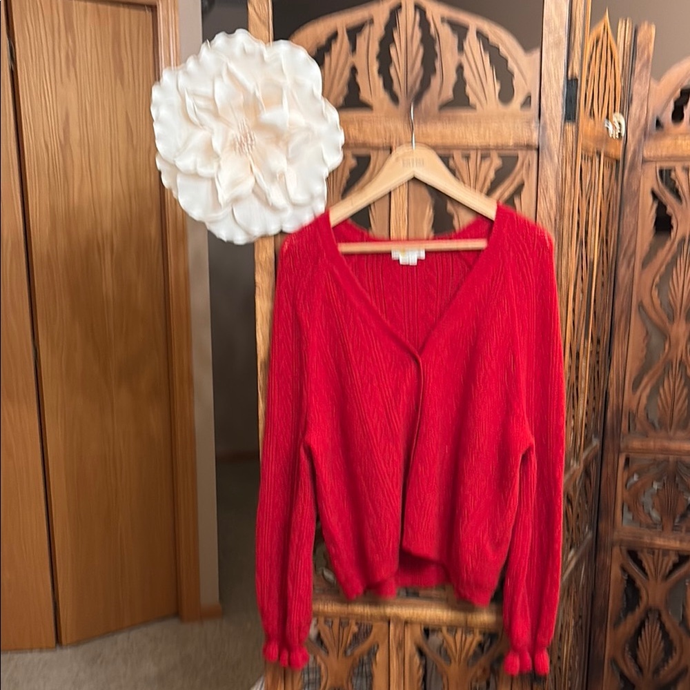 Boden Red V-Neck Cardigan
